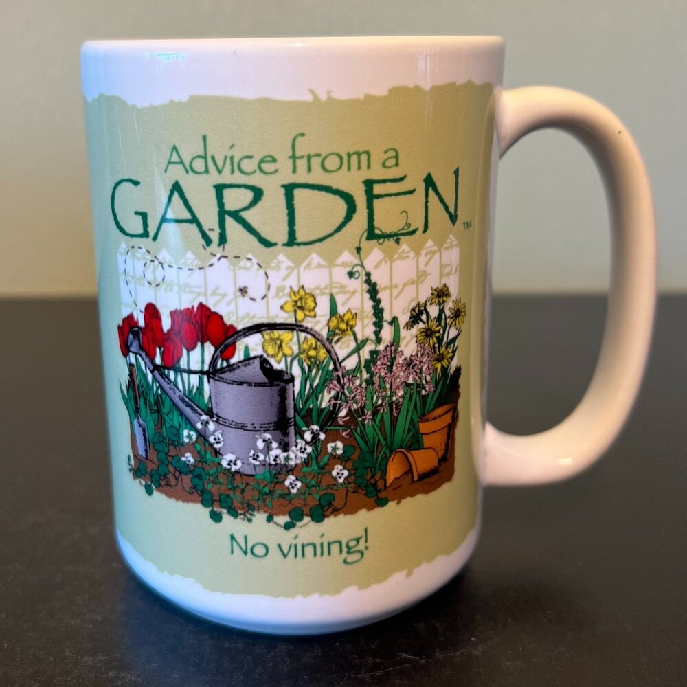 Earth Sun Moon Trading Company ADVICE FROM A GARDEN Ceramic Coffee Cup Mug 16oz